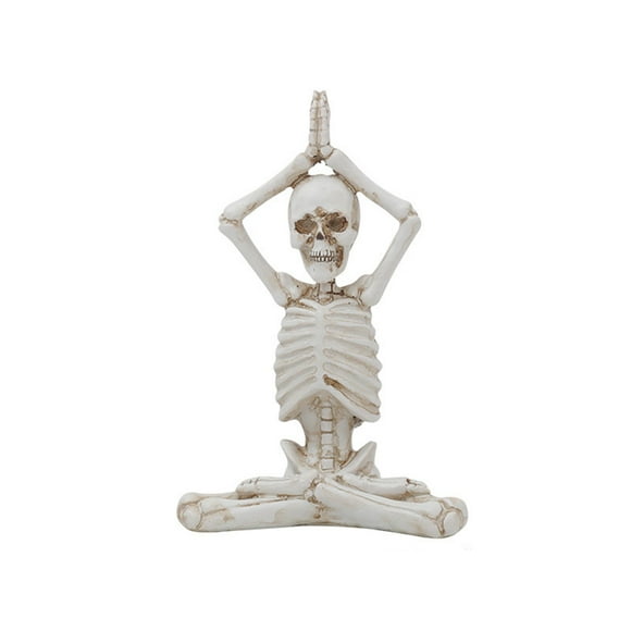 Amzcrzy Interior and Exterior Decorations Halloween Yoga Skeletons Statue Resin Gothic Body Bones Model Realistic Crafts Decorations for Halloween Party Graveyard Desk Decora Ornament Decorating