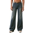 thumbnail image 4 of EMMIOL Women's Mid High Rise Wide Leg Baggy Jeans Y2K Boyfriend Denim Pants with Pockets, 4 of 7