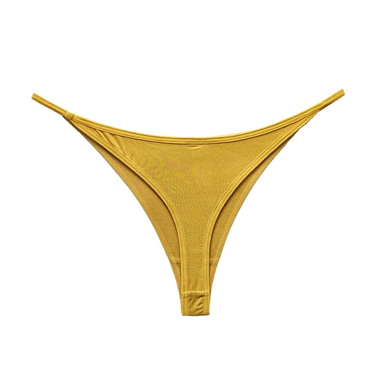 Zuwimk Panties For Women Thong,Womens Lace Flowers Solid Color Low Waist  Panties Thongs Underwear Orange,M