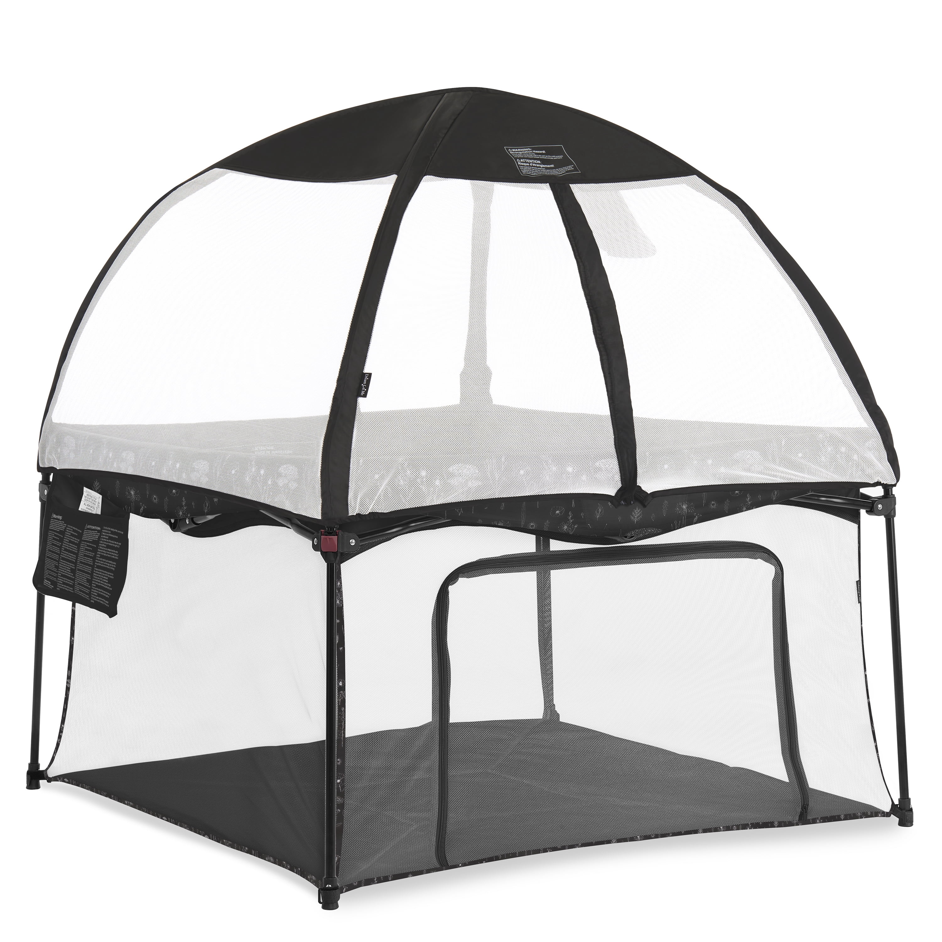 Dream On Me Canopy for Ziggy Playpen, Black and White, Unisex