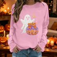 thumbnail image 2 of WEIWEN Halloween Sweatshirts for Women Cute Ghost Pumpkin Graphic Crewneck Long Sleeve Sweaters for Women Spooky Season Pullover Tops Womens Fall Fashion Clothing Pink, XL, 2 of 7