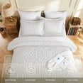 thumbnail image 6 of DHOLE King Comforter Set 7 Pieces – Seersucker Textured Waffle Weave Bed in a Bag, All-Season Lightweight Microfiber Bedding Sets with Sheets & Pillow Shams, Farmhouse Vintage Decor – White, 6 of 12