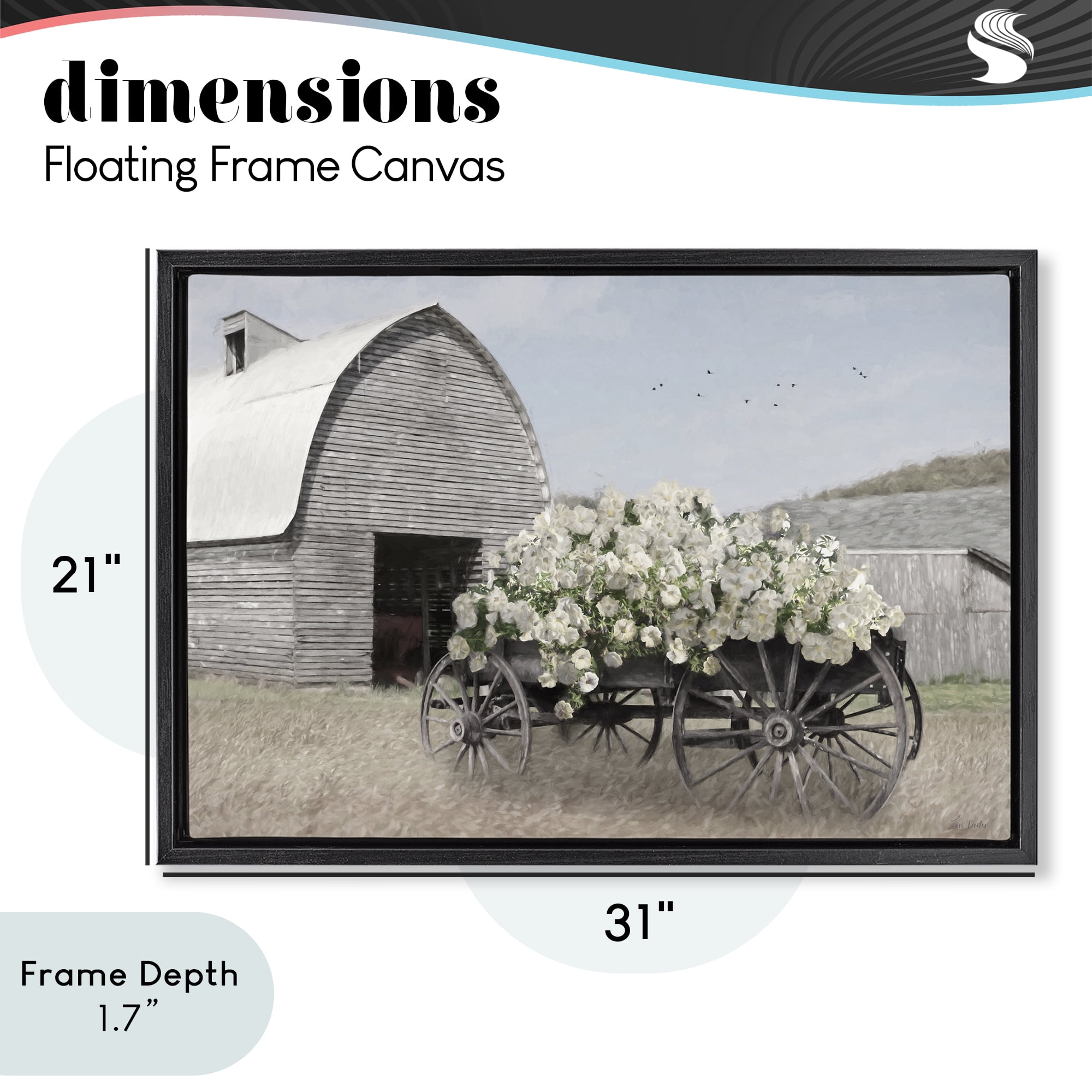 Stupell Industries Wagon Full of Sunshine Black Framed Floater Canvas Wall Art, design by Lori Deiter