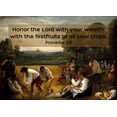 thumbnail image 2 of ArtsyQuotes 18x14 Black Ornate Wood Framed with Double Matting Museum Art Print Titled - Bible Verse Quote Proverbs 3:9, Benjamin West - Harvesting at Windsor, 2 of 4