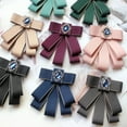 thumbnail image 4 of Fashion Ribbon Bow Tie Formal Party Handmade Necktie Rhinestone Crystal Brooch Pin Luxury Wedding Adjustable Bowties, 4 of 5