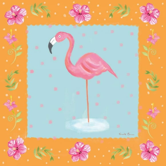 Flamingo Dance IV Poster Print by Farida Zaman (12 x 12)
