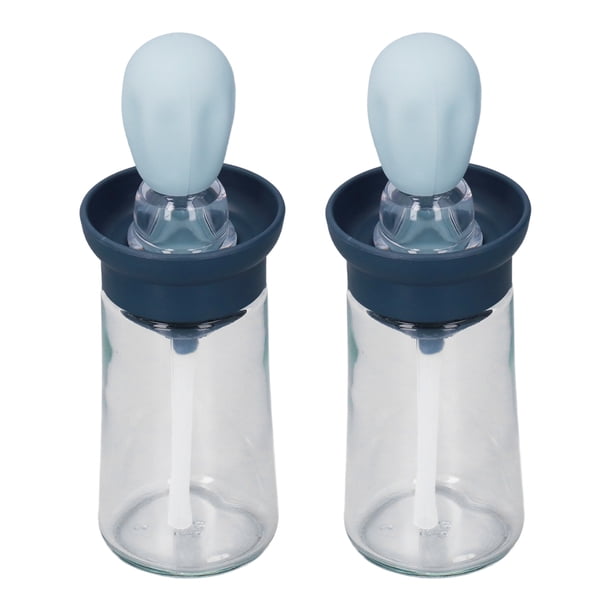 Dispensador De Aceite, 2 Piezas De Silicona Cepillo De Vidrio Contenedor De Aceite Dispensador De Aceite Con Cepillo Pincel Con Cepillo De Silicona Para La Cocción De La Parrilla