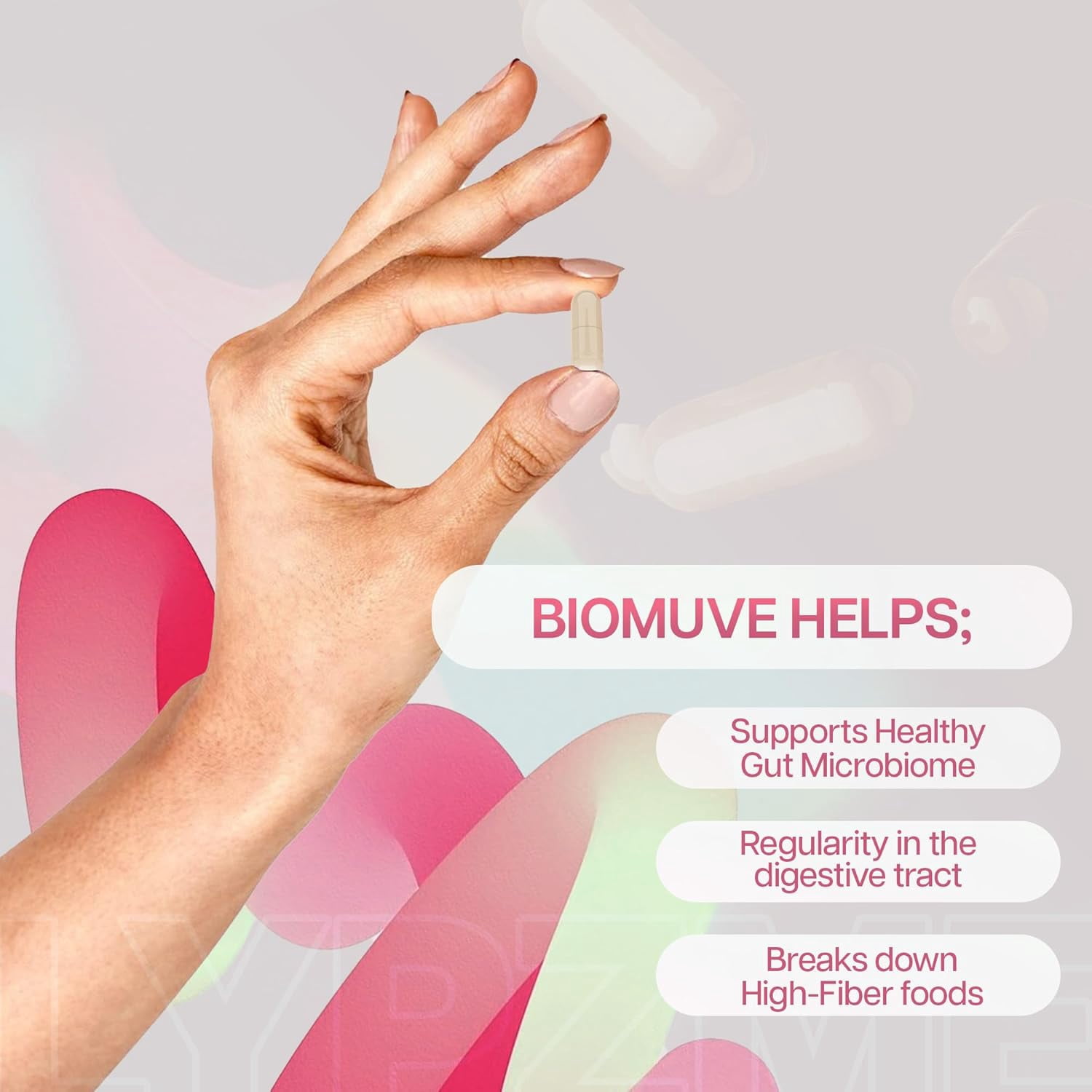 Houston Enzymes Biomuve for Digestive Support, Maintain Regularity & Healthy Microbiome - 90 Cap