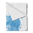 thumbnail image 2 of Map Soft Flannel Fleece Throw Blanket, Blue Watercolor Style World Map Pastel Colored Display of Continents, Cozy Plush for Indoor and Outdoor Use, 60" x 80", Pale Blue White, by Ambesonne, 2 of 5