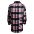 thumbnail image 5 of IROINID Veste Courte Décontractée pour Femmes, Col Rabattu, à Carreaux, Manches Longues, Pink, 5 of 5