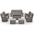 thumbnail image 2 of Unnifurnzi 10 Pieces Wicker Outdoor Furniture-Outdoor Swivel Chairs Set of 4 with 6 Inch Thick Cushions Outdoor Couch with Outdoor Ottoman Patio Furniture Set for Deck Porch Poolside-Gray/Gray, 2 of 7