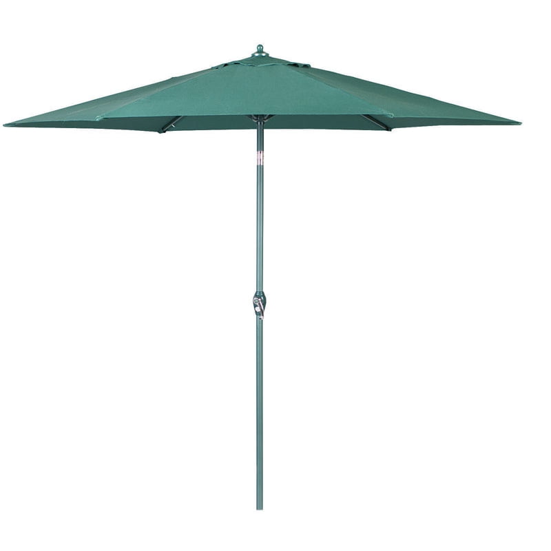 Living Accents 9 ft Tiltable Fabric Outdoor Market Umbrella in Green