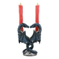 thumbnail image 3 of Dragon Heart Altar Drake Candleabra Candle Holder Twin Dragons Figurine 9"Tall, 3 of 6