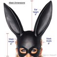 thumbnail image 5 of Máscara de conejito de mascarada, máscara de orejas de conejito de Halloween, máscara de disfraz de mascarada para mujer, negro brillante Sailing Electrónica, 5 of 5