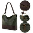 thumbnail image 3 of Wrangler Hobo Bags for Women Leather Tote Bag Shoulder Bag Top Handle Satchel Purses and Handbags, Two Tone Dark Green, 3 of 7