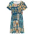 thumbnail image 3 of Traditional Ornate Portuguese Pattern Dress Summer Street Style Dresses Female Short Sleeve Printed Sundress, 3 of 7