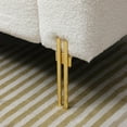 thumbnail image 5 of LoLado 53.2" Modern Sherpa Fabric Upholstered 2-Seater End of Bed Bench Sofa with Gold Legs - Versatile Fuzzy Ottoman for Bedroom, Living Room, or Entryway, Beige, 5 of 6