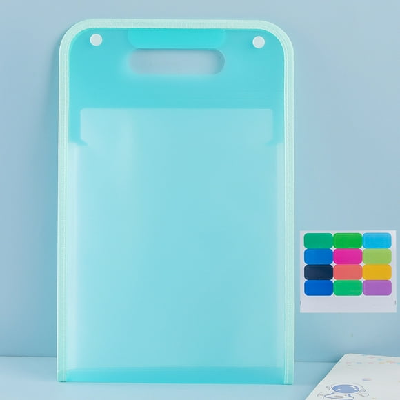 Nvzi Carpeta impermeable extensible (2 unidades), organizador vertical de archivos A4 con asa, bolsa de mano portátil vertical A4, bolsillos de plástico transparente tipo sobre (verde A)