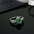 thumbnail image 4 of Gem Stone King 925 Sterling Silver Green Simulated Emerald Ring for Women (2.68 Cttw, Oval 8X6MM, Size 8), 4 of 4
