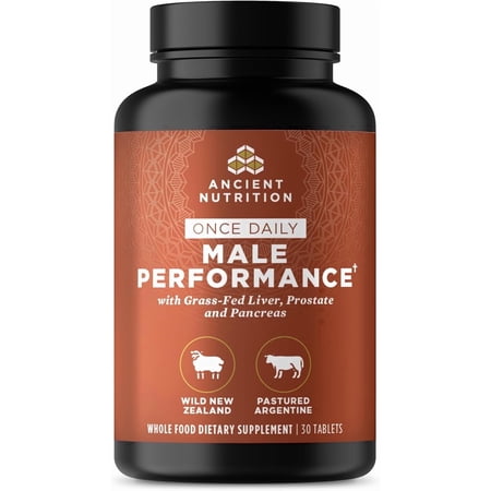 Ancient Nutrition Organ Supplements for Men, Once Daily Grass-Fed and Wild Organ Complex Tablets, Liver, Prostate, Pancreas Supports Male Performance, Healthy Aging, 30 Ct