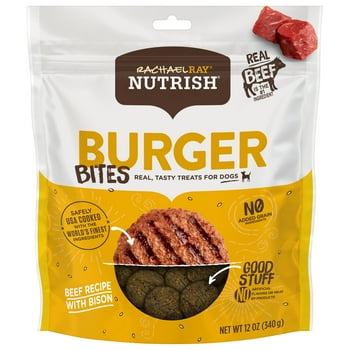 Rachael Ray sh Burger Bites Beef Recipe With Bison Dog Treats, 12 oz. Bag
