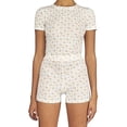 thumbnail image 1 of Fankiway 2Pc Mode Femmes Col Rond Manches Courtes Shorts Slided Costume Femmes Ensemble d'Été Tenues d'Été pour les Femmes 8931 Pièce, 1 of 9