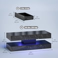 thumbnail image 3 of HOMCOM Marble-Effect Coffee Table with LED Light, Center Table, Black, 3 of 10