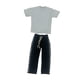 thumbnail image 5 of Conjunto de pantalón de manga corta casual a escala 1/6, ropa en miniatura, ropa deportiva realista. en blanco y negro, 5 of 9