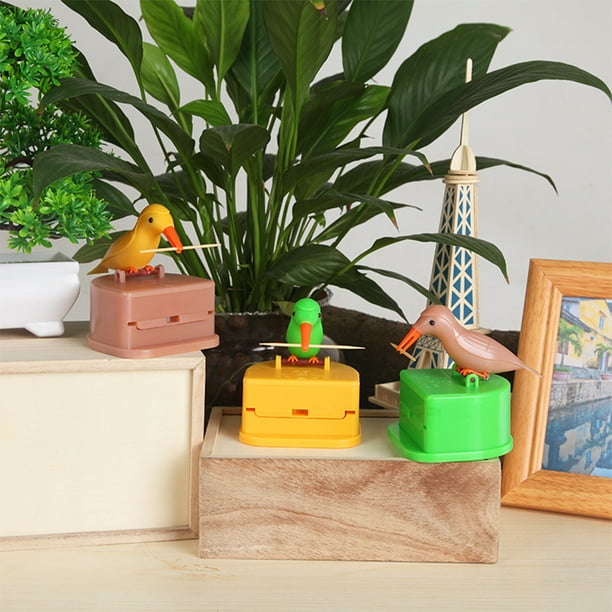 Cute Bird Toothpick Holder Dispenser Gag Gift Cleaning Toothpick Case