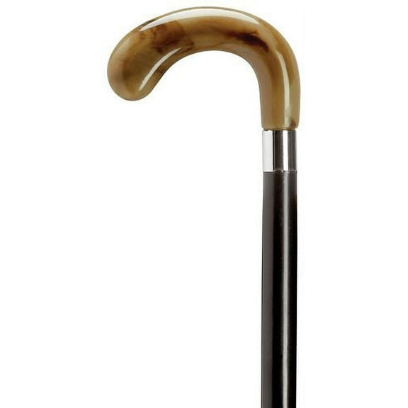 Walking Cane Men Golf Cane Black Maple Shaft, Horn Handle