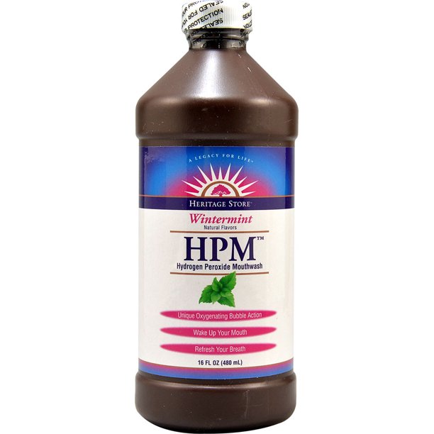 Heritage Store HPM Hydrogen Peroxide Mouthwash Wintermint 16 fl oz