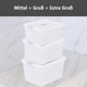thumbnail image 2 of Contenedores de alimentos apilables, contenedor transparente con tapa, juego de 3 contenedores de alimentos transparentes para refrigerador, estructura estable y sólida, asa de fácil transporte, 2 of 4