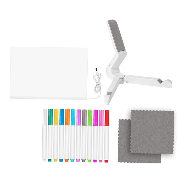 Pizarra acrílica de borrado en iluminada, tablero de mensajes acrílico, tablero de notas LED recargable para decoración del hogar de bodas