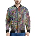 thumbnail image 2 of Chaqueta con cremallera con estampado 3D de degradado psicodélico para hombres, sudaderas de gran tamaño, chaquetas bomber de manga larga para primavera y otoño para mujeres, 2 of 4