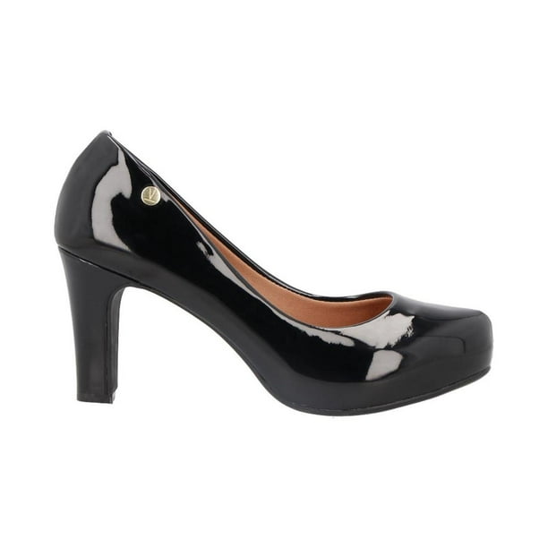 Zapatilla Mujer Vizzano Vestir Tacón Pumps Charol Liso negro 22