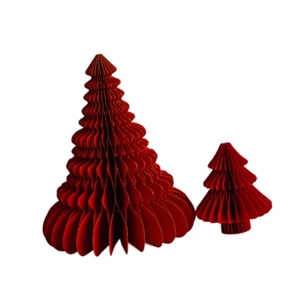 2 Figuras de Papel para Adornos Navideños de Árbol de Navidad, Decoración INS para Bodas Rojo