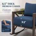 thumbnail image 5 of UDPATIO 3-Piece Metal Patio Rocking Chair Set with 2 Outdoor Rockers, 6.5-Inch Olefin Cushions and Coffee Table, 350 lb Capacity, Navy Blue, 5 of 8