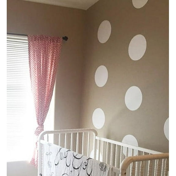 10" Polka Dot Circles Set of 12 Vinyl Wall Decals Circle Stickers Polka Dots Decal Self Adhesive Size: 10x10 each- Color: White