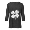 thumbnail image 4 of felwors Saint Patricks Day for Women Lucky Shamrock 3/4 Sleeve Shirt Funny Irish Graphic Tee Spring Party Tops (Grey, XXL), 4 of 8