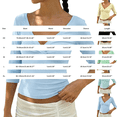 thumbnail image 2 of QASIEATN Womens 3/4 Sleeve Deep V Wrap Neck Ruched Crop Tops Summer Open Back Tshirt Slim Fit Classic Blouse Tee Fall Fashion Outfits, 2 of 9