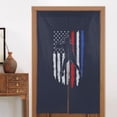 thumbnail image 4 of DouZhe Doorway Drape Split Curtains, Baseball American Flag Patriotic Pattern Room Divider Privacy Door Curtains, 34" x 56", 4 of 7
