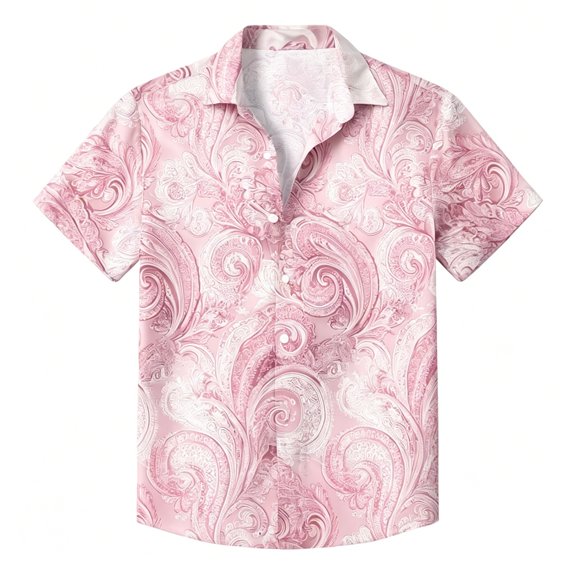xfsWaSs Men's Hawaiian Shirt Short Sleeve Mens Shirts Tropical Print Button Down Shirts Summer Beach Shirt Casual Vacation Tops Versatile Blouse