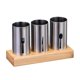 thumbnail image 1 of Soporte de cubertería de acero inoxidable, cesta con base de madera para horquillas, cuchillos, cucharas, restaurante de cocina Feliz Sencillez, 1 of 5