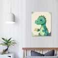 thumbnail image 3 of COMIO Canvas Wall Art Watercolor Dinosaur Room Decor for Boys Ready to Hang Kids Room Educational Gift Wall Decorations Framed Wall Art Gallery Wrapped 3 Pieces Canvas Art Print Set 16x20in, 3 of 4