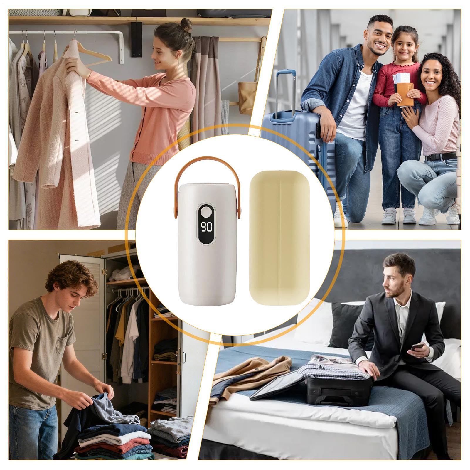 Portable Clothes Dryer - Fast Drying Automatic Shirt Ironing Machine for Quick Removal, Compact Hot Air Function with Hands Free Ironing, Garment Press for Home, 10.5x7.5 cm
