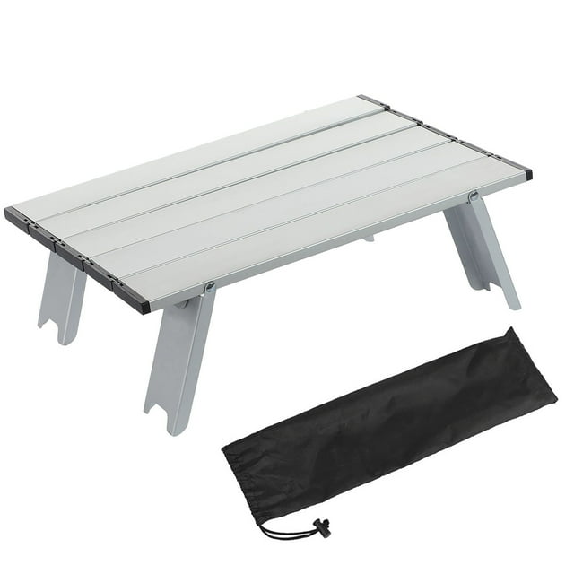 Table Pliante de Camping Portable, Table Pliante d'Extérieur Épaissie pour la Plage Argent,Noir Rouge