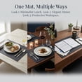 thumbnail image 3 of Unique Bargains Set of 6 Leather Placemats for Kitchen Black 17*12in, 3 of 7