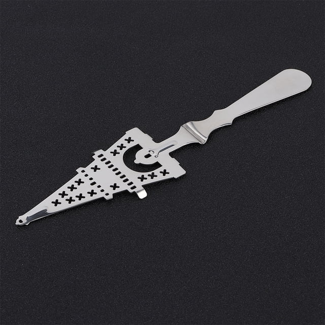 Absinthe Spoon, Stainless Steel Hollow Absinthe Fountain Spoon Dripper Wormwood Cocktail Bar Glass Cup Drinking Filter, Silver