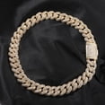 thumbnail image 2 of Tarien 18mm diamond-set Cuban necklace, 18K white gold plated, 5A+ grade cubic zirconia diamonds, hip-hop style chunky chain Cuban necklace, a luxury jewelry piece suitable for both men and women., 2 of 6