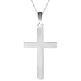 thumbnail image 1 of 925 Sterling Silver Religious Charm Pendant with Chain, Flat Cross with Square Tips HP, 1 of 2